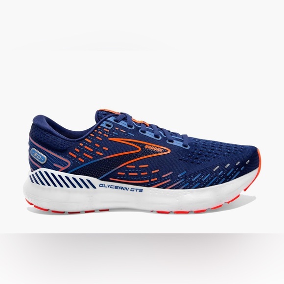 Brooks Men’s Glycerin GTS 20 Blue Depths/Palace Blue/Orange Size 10 - Picture 2 of 11